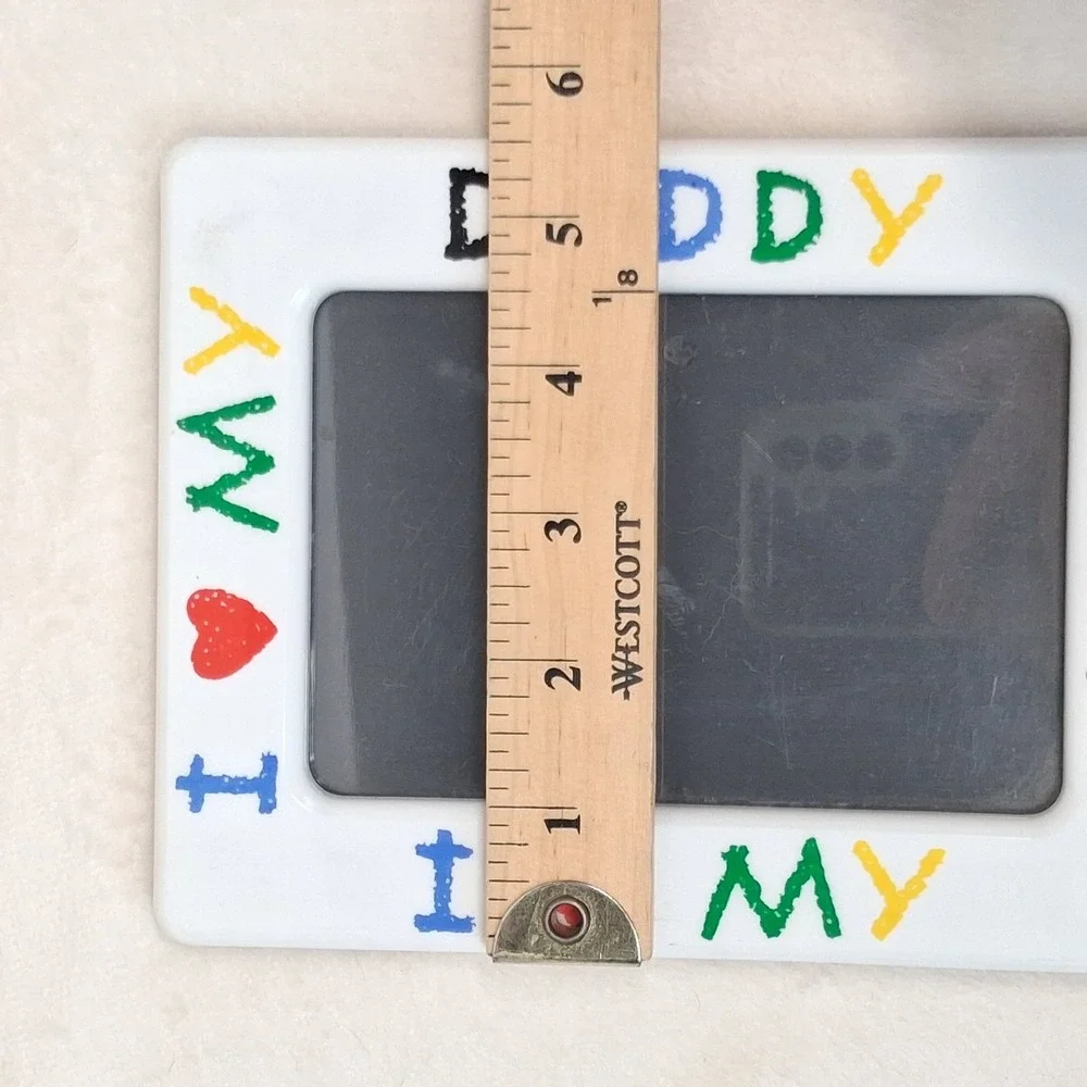 I Love (Heart) My Daddy Vintage Picture Frame Holds 3.5 x 5.25 Photo Colorful
